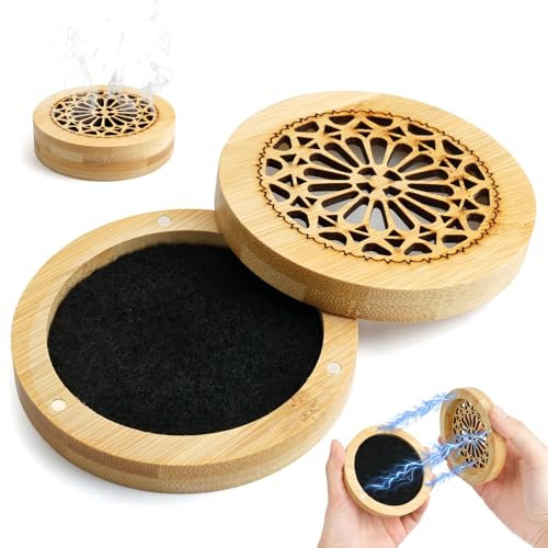TESSTSY 1 Piezas Difusor Aceites Esenciales Sin Agua con Caja de Incienso de Madera, Difusor de Aire en Piedra Perfumada, Difusor Aceites Esenciales Sin Cable para Sala de Estar Baño Coche