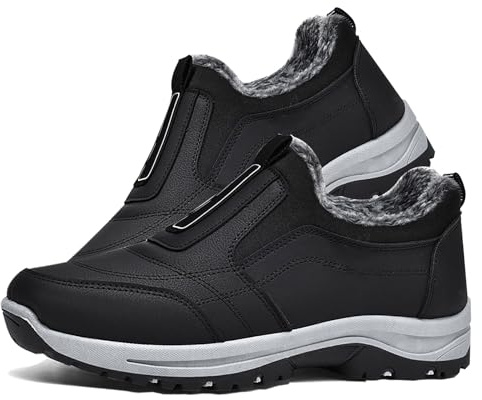 PTKG Zapatos Diabéticos para Hombre Extra Anchas Antideslizantes Calzado Hombre Respirable Zapatillas Ortopédica Inverno Zapatillas Deporte Hombre Ancho,Negro,42/260mm