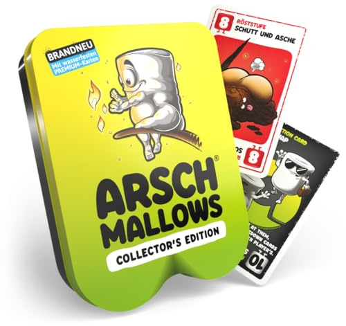 DENKRIESEN - ARSCHMALLOWS® Collector's Edition – Weniger frisst mehr | Wasserfestes Kartenspiel | Ab 9 Jahren | 2-6 Spieler | Lustiges Familienspiel | Perfekt für Spieleabende und Partys