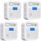 Smart-Kohlenmonoxid-Detektor, WiFi LED Digitalanzeige Kohlenmonoxid-Alarm für zu Hause, APP-Fernüberwachung CO-Alarm-Detektor mit 10 Jahren Batterie, 85 dB Alarm, kompatibel mit Alexa. 4PCS