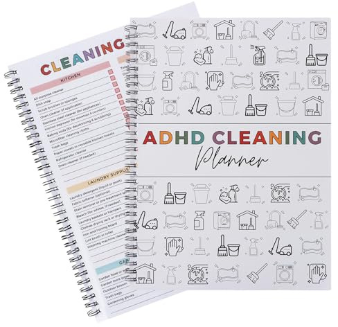 Pianificatore di pulizia ADHD, organizzatore di programmi di pulizia e liste di controllo, pulizia della casa modificabile - Piano, pulizia giornaliera, settimanale e mensile della casa - Planner