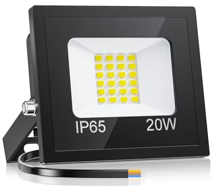 VRTOGTHE 20W Focos LED Exterior, 2000 LM 6500 K Blanco Frío Súper Brillante Proyector LED, IP65 Impermeable Foco Exterior para Patio, Escaleras, Garaje, Pasillo, Jardín