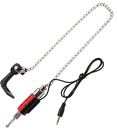 Fydun Indicateur d'alarme de Morsure de Poisson, Cintre de Chaîne éclairé par LED, Accessoire de Matériel de Pêche Bleu (Rouge)