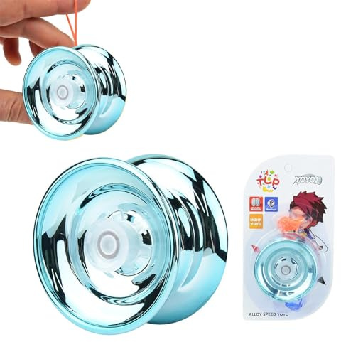 Yoyo giocattolo in lega per bambini e trucchi di corda Yoyo - Gioco per il libero competitivo in metallo tradizionale, giocattolo interattivo per bambini e principianti