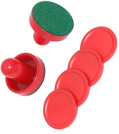 HGENAHGTF Air Hockey Pucks and Paddle Replacement Air Table Hockey Game Pusher with 4 Pucks for Game Table Equipment Part Standard Plastics Pushers and