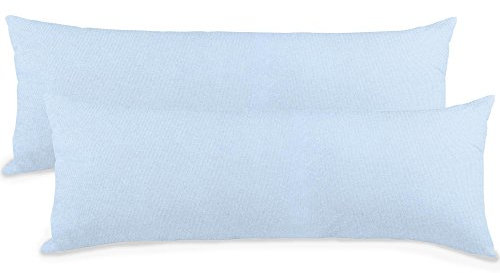 aqua-textil Classic Line Baumwoll Kissenbezug 2er-Set 40 x 145 cm Aqua blau Seitenschläferkissen Bezug Kissenhülle. Kopfkissenüberzug. Pillowcase. Bettkissen. Kopfkissenbezug. Reißverschluss