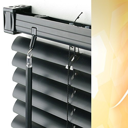 Kunststoff-Jalousie Breite 120 cm x 160 cm Höhe in Lamellenfarbe 04 / schwarz / PVC-Jalousien PVC-Jalousette Jalousetten aus Plastik 120x160 black