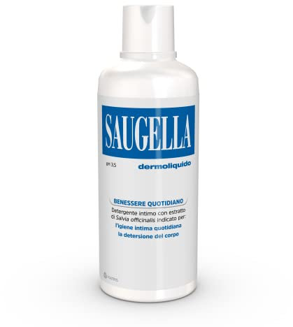 Saugella Dermoliquido Detergente Intimo Quotidiano, pH 3.5, Antiodore, Rinfrescante e Tonificante, con Salvia e Acido Lattico, 750 ml