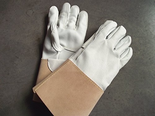 Förster-Fellnest Eigenproduktion, extra stark: Qualitäts Rosenhandschuhe, Dornenhandschuhe, Gartenhandschuhe, echte Leder Handschuhe mit doppelter Handfläche