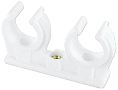 25 Stück Rohrclip doppelt Doppelclip aus Kunststoff - 16/18 mm