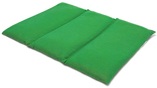 Coussin aux pépins de raisins - Taille 40x30-3 compartiments - Vert clair - Coussin thermique - Coussin aux graines - Compresse froide -