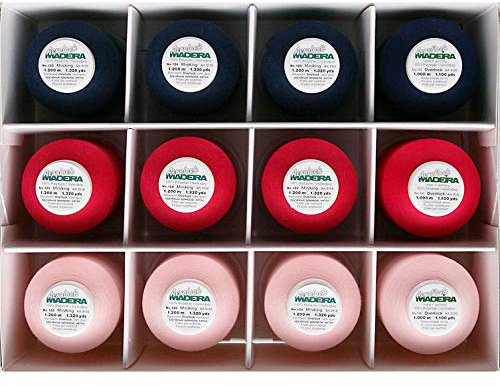 MADEIRA Nähgarn, Navy & Pink, Aerflock 9120 & Aerolock 9118