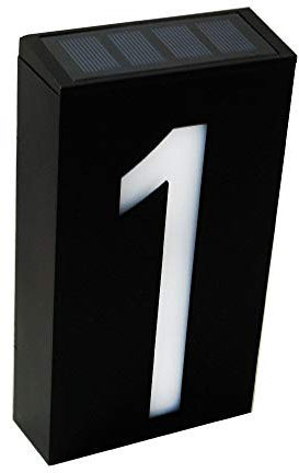KEEDA LED Numero Civico con illuminazione a 6 LED Energia Solare, Numeri di Casa, House Sign Plaque Lampada Solare