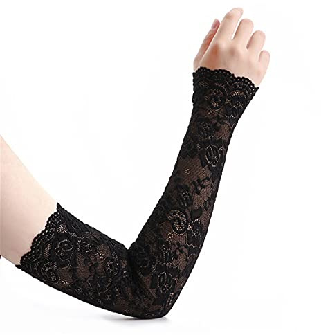 Hinleise Manicotti per Braccio Protezione Solare con Pizzo, Manicotti per Braccio Raffreddanti alla Moda ed Eleganti per Donne, per Sport all'Aria Aperta, Ciclismo, Guida (1 paio)