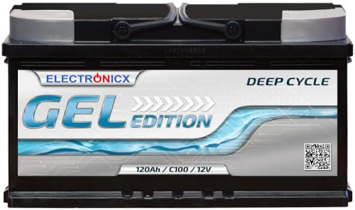 Gel Batterie 12V 120Ah Gel Edition Solarbatterien Gel-Technologie 12V Akku Solar, Solarbatterie Bootsbatterie Wohnmobile, Wohnwagen 120 Ah Camping AGM