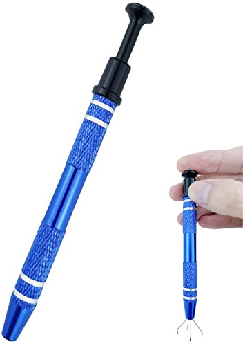 Pinzetta per gioielli,Pinzetta Gioielli con 4 Griffe in acciaio inossidabile Catcher Grabber Gioielli,Strumento per pick-up,Pinza per Gemme e Jewelry per Creazione Gioglielli(blu)