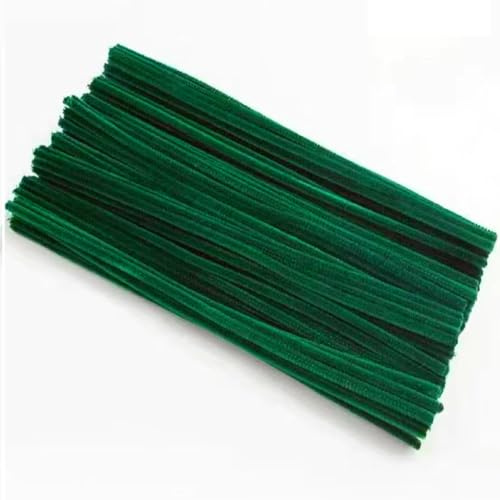200 Stück Pfeifenreiniger Set, Dunkelgrün Pfeifenreiniger Chenilledraht 30cm, Pfeifenputzerdraht für Handwerk DIY Craft Projekte Chenilledraht Biegeplüsch zum Basteln und Dekorieren Pipe cleaner green