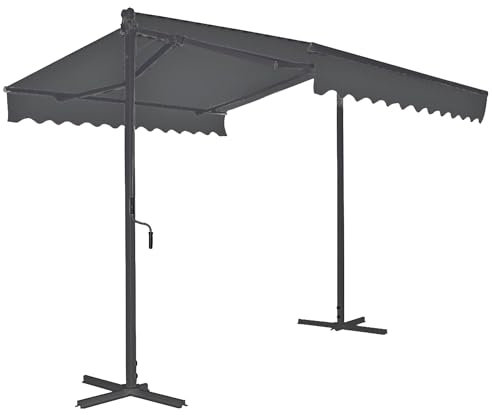Garden Pleasure Stand-Markise 300cm Grau Markise Sonnenschutz Garten Outdoor Aluminium, Stahl, lackiert Maße ca.: L300xB300xH260cm