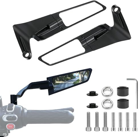 XSQD Specchietti Moto, Rear Wing Bar End Specchietto Moto Manubrio, 180° Rotativo Retrovisore Modificato Motos, Specchi Retrovisori Per Biciclette Elettriche, Specchio Chiaro, Accessori Motociclette