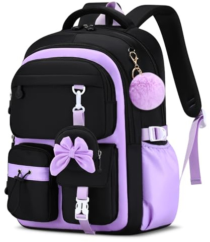 Amythe Zaino Ragazza 1a-5a Elementare con Bande Riflettenti | Zaino Ragazza Scuola Adolescente Elementari Medie Casual Portamonete Mignon