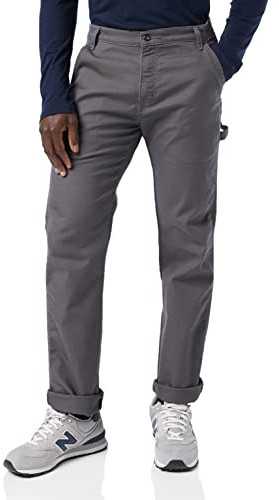 Dickies - Trousers for Men, Duck Carpenter Pants, Regular Fit, Stone Wash Grey, 34W