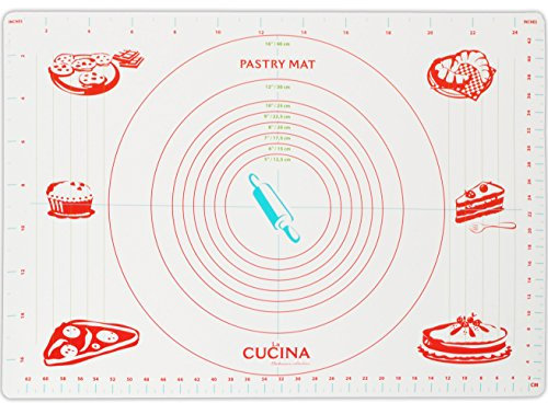 alles-meine.de GmbH XL - Antihaft - Arbeitsunterlage - Teigausrollmatte/Unterlage - Pizza - Kuchen - Torte - 65 cm * 45 cm - Kunststoff/zum Kochen & Backen - Non Slip - T..