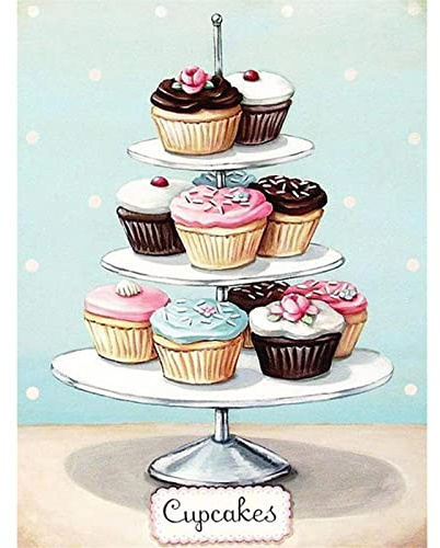 YSCOLOR Diamond Painting Diy Diamantmålningar Sweet Cupcakes Broderi Mosaikpasta Korsstygn Väggkonst Hem Köksdekorationer Handgjorda Hantverk Present 30X40cm