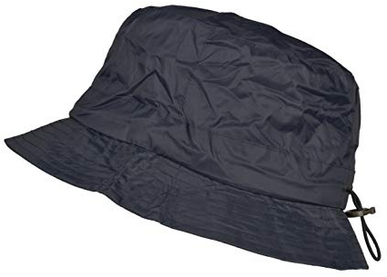 TOUTACOO, Gorro para la Lluvia en Nailon - Ajustable Azul (12- Azul Interior en Forro Polar Negro/M/L)