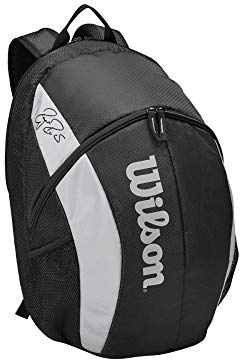 Wilson Sac à dos de tennis Wilson, Fed Team, Jusqu'à 2 raquettes, Noir/Blanc, WR8005901001