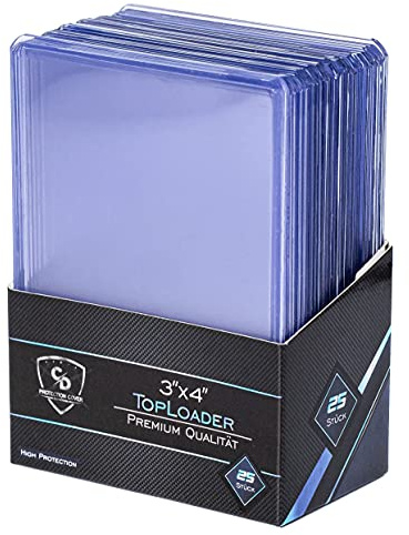 25 Coradoma Toploader Ultra Clear Premium Card Sleeves für TCG Kartenhülle - Kartenhalter für Pokemon Yugioh Magic - Regular Top Loader 3 x 4