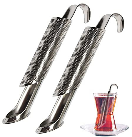 2PCS Bâton à thé pour thé en vrac, filtre à thé en acier inoxydable 304 avec long manche bâton à thé passoire à thé en maille fine pour tasse à thé en vrac, infuseur à thé en acier inoxydable