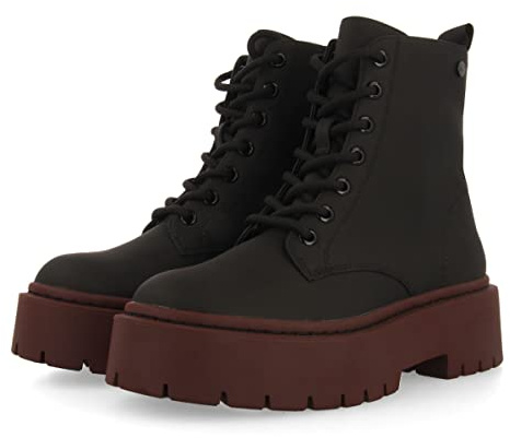 Stivaletti neri con lacci e suola doppia per bimba e bimbo olm