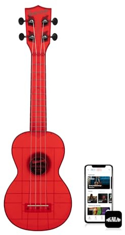 Kala Ukulele Maritime Red 4 String Soprano Ukulele from the Waterman Sea Glass Collection, Classroom Instruments