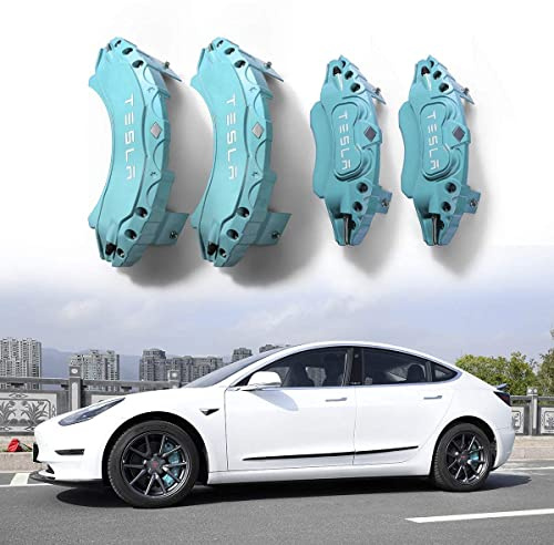 HEYCE 4 pcs Cubiertas de Pinza de Freno de automóvil, para Tesla Model Y Cubierta de Pinza de Freno de aleación de Aluminio Especial Personalizada decoración de modificación Estilo,20inch-Paleblue