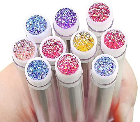 12 Pieces Multicolor Mascara Wands Reusable Crystal Eyelash Brush Eyelash Brush Tubes Wand Tube Clear Eyelash Tube for Eyelash Eyelash Extension Supplies for Home and Travel