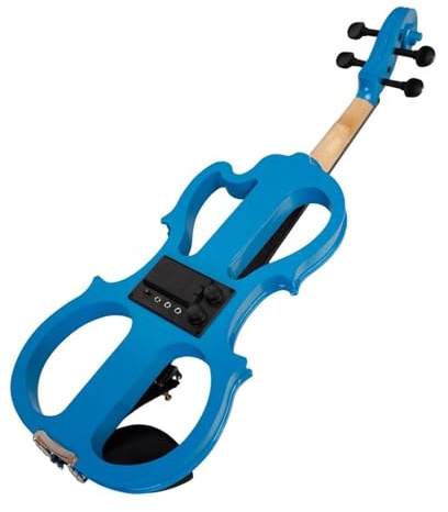 Raccordi In Ebano Per Violino Elettrico Silenzioso In Legno Massello In Colore Blu Set Di Violini Con Custodia Per Violino 4/4 Con Cavo In Legno Brasiliano