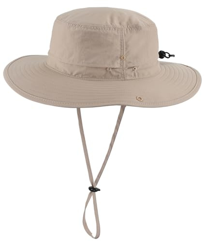 Decentron Mens Womens Wide Brim Bucket Hat Outdoor UPF 50+ Boonie Sun Hat Water Repellent Fishing Hiking Safari Hats