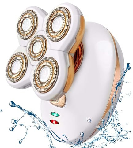Sonhomay Maquinillas de afeitar eléctricas para mujer, dispositivo de depilación sin dolor e impecable con cabezal giratorio de luz LED, rosa, estilo moderno, batería recargable de iones de litio, 800