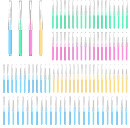 100PCS Interdental Brushes Between Teeth for Braces, Flossers Brush Cleaner, Orthodontic Flossers for Braces Cleaning Kit, Dental Teeth Cleaning Tools (Bright Colors, Multiple Sizes