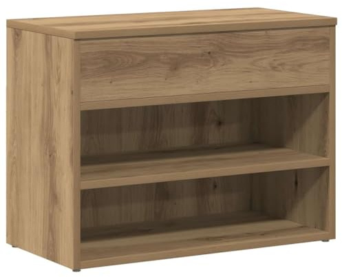 vidaXL Skobänk artisan ek 60x30x45 cm konstruerat trä