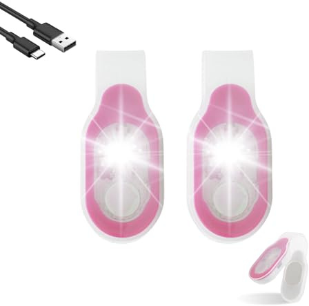 Yuragim Krankenpflege Nachtlicht Clip auf Taschenlampe, 2 Stück LED Clip Lampe USB Aufladbar 3 Modi Mini Nachtlicht Krankenschwester LED Sicherheitslicht Pflegezubehör für Kleidung Camping Laufen