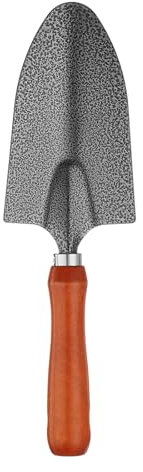 sourcing map Pala de mano de jardín de 30,5 x 8,4 cm, de acero al carbono, con mango de madera, herramientas de jardín para jardinería, trasplante de malezas