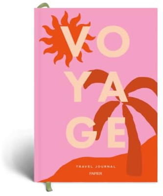 Papier Voyage Travel Journal - Hardcover | Blank Space For 6 Journeys | Packing Guide & List, Itinerary Planner, Journaling & Trip Highlight Space | Travel Games | Country List & Colur-In World Map