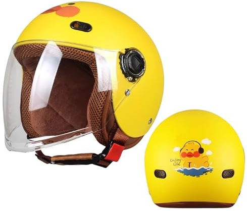Casque Demi-Jet Pour Enfants Homologué ECE, Casque Ouvert Pour Vélo, Cyclomoteur, Moto Tout-Terrain, Scooter, Karting, Vélo Et Quad, Pour Garçons Et Filles De 2 À 14 Ans A,46-52cm