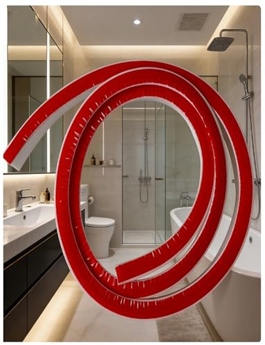 Shower Water Barrier Strip — Self-Adhesive Silicone Waterproof Strip for Bathroom Wet-Dry Separation and Edge Finishing(0.5 Meter)