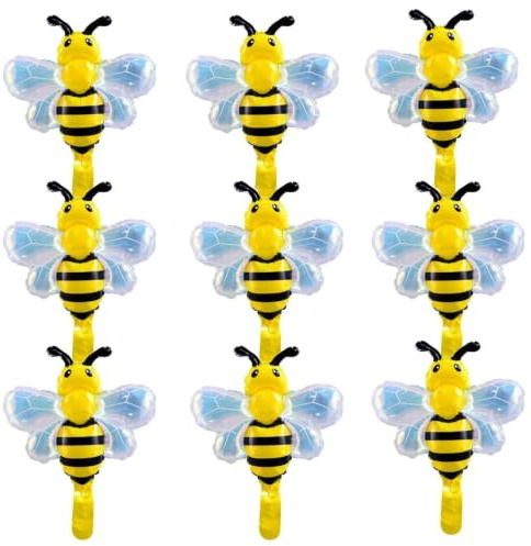 9-pack genomskinliga iriserande humla folieballonger 43 cm bi ballonger
