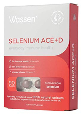 Wassen Selenium ACE+D Immune Health - 90 Tablets | Selenium and Zinc Supplements Contribute to Normal Function of Immune System | Vitamin C D and Zinc