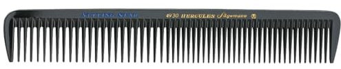 HERCULES SÄGEMANN - 4930 Kamm | Hochwertiger 7,5 Zoll Haarschneidekamm mit dauerhaft extraweiter Zahnteilung | Vereinfacht Haare schneiden mit Messer, Schere und Haarschneidemaschine | Farbe: Schwarz