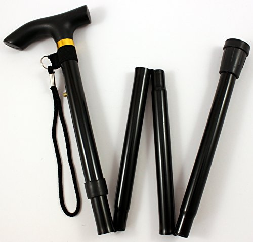 Gehstock faltbar - Schwarz - Gehhilfe - K&B Vertrieb- Spazierstock Stock Krückstock Wanderstock Gehstütze 1021