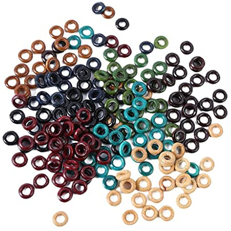 100 Set 13mm Wood Dreadlocks Beads Hair Rings Jewelry for Braids Hair Dreadlocks Accessory Hair Cuffs Wooden Hair Braiding Hair Decorations(Big Holes)